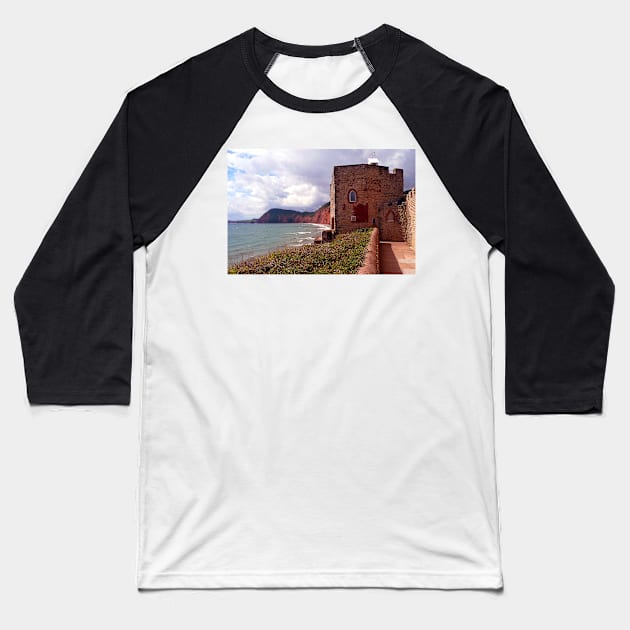 Sidmouth Beach Jurassic Coast Devon England Baseball T-Shirt by AndyEvansPhotos